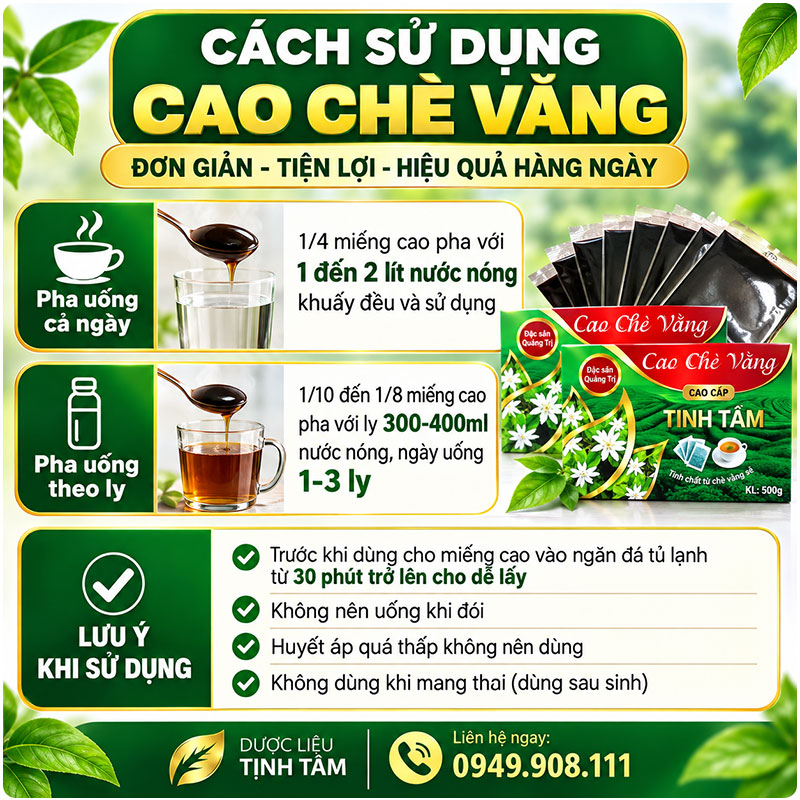 cách sử dung chè vằng